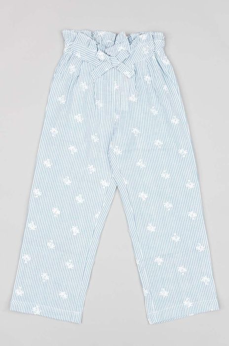 Дитячі бавовняні штани zippy візерунок колір блакитний Дитячі бавовняні штани zippy візерунок колір блакитний