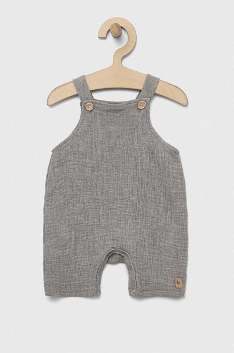Бавовняний ромпер для немовлят Jamiks колір сірий Бавовняний ромпер для немовлят Jamiks колір сірий