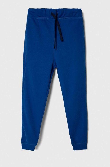 Дитячі бавовняні штани United Colors of Benetton з принтом колір блакитний (3387880)