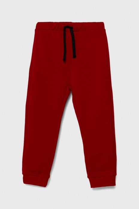 Дитячі бавовняні штани United Colors of Benetton колір червоний з принтом (3391814) Дитячі бавовняні штани United Colors of Benetton колір червоний з принтом (3391814)
