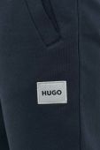 Бавовняні спортивні штани HUGO чоловічі колір синій