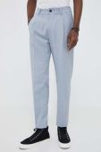 Штани з домішкою вовни Drykorn Chasy облягаючі колір блакитний