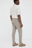 Льняні штани Drykorn колір бежевий фасон chinos