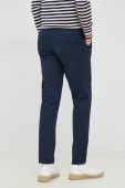 Штани з домішкою льону Tommy Hilfiger колір синій фасон chinos