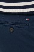 Штани з домішкою льону Tommy Hilfiger колір синій фасон chinos