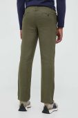 Льняні штани United Colors of Benetton колір зелений фасон chinos