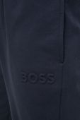 Бавовняні штани лаунж BOSS колір синій однотонні Бавовняні штани лаунж BOSS колір синій однотонні