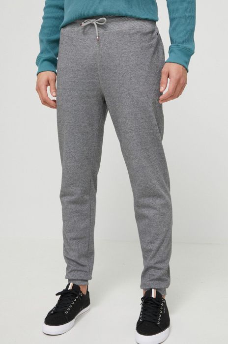 Бавовняні штани лаунж Tommy Hilfiger колір сірий меланж