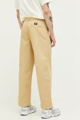Бавовняні штани Vans колір бежевий пряме