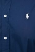 Бавовняна сукня Polo Ralph Lauren Колір синій mini розкльошена колір темно-синій
