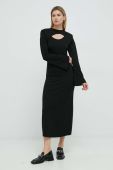 Сукня Gestuz колір чорний midi пряма (2980354)