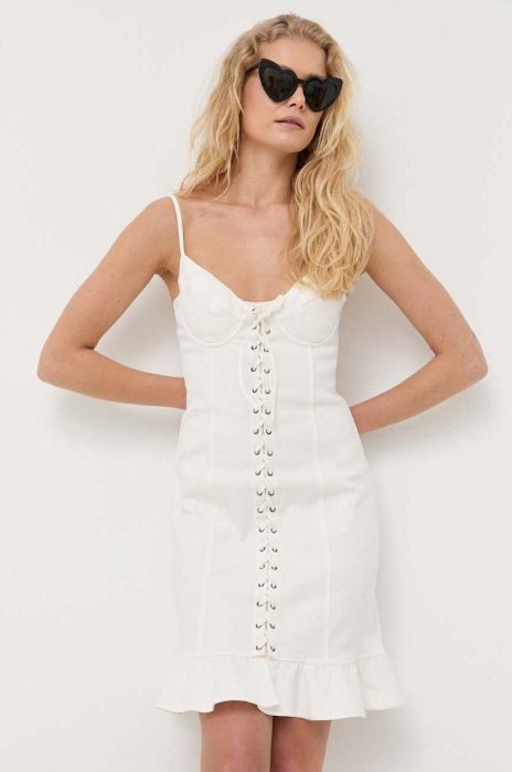 Джинсова сукня Guess колір бежевий mini облягаюча