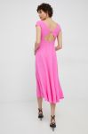 Сукня Emporio Armani колір рожевий midi розкльошена