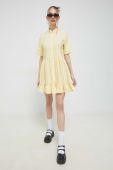 Бавовняна сукня Tommy Jeans колір жовтий mini розкльошена