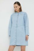 Джинсова сукня Wrangler mini розкльошена колір блакитний