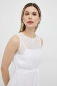 Сукня Armani Exchange колір білий maxi розкльошена