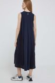Сукня з домішкою льону Deha колір синій midi oversize