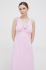 Бавовняна сукня Deha колір рожевий midi розкльошена (3136529)