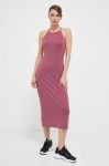 Сукня 4F колір фіолетовий midi облягаюча