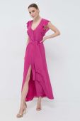 Шовкова сукня Patrizia Pepe колір рожевий maxi розкльошена (3106647)