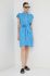 Сукня з домішкою льону Bruuns Bazaar mini пряма колір блакитний