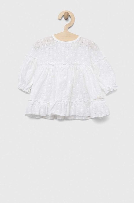 Дитяча бавовняна сукня Jamiks колір білий mini розкльошена (3234030)