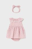 Дитяча бавовняна сукня Mayoral Newborn колір рожевий mini розкльошена (3163629)
