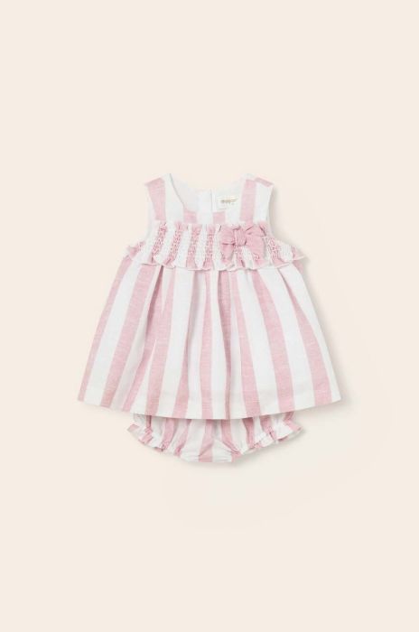 Дитяча бавовняна сукня Mayoral Newborn колір рожевий mini розкльошена (2966264)