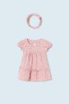 Дитяча бавовняна сукня Mayoral Newborn колір рожевий mini розкльошена (2966285)