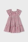 Дитяча бавовняна сукня Mayoral колір бордовий mini розкльошена