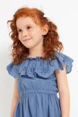 Дитяча бавовняна сукня Mayoral колір синій mini розкльошена (2944074)