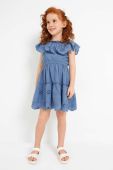 Дитяча бавовняна сукня Mayoral колір синій mini розкльошена (2944074)