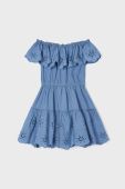 Дитяча бавовняна сукня Mayoral колір синій mini розкльошена (2944074)