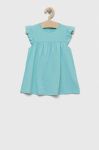 Дитяча бавовняна сукня United Colors of Benetton колір бірюзовий mini розкльошена (3279626)
