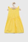 Дитяча бавовняна сукня United Colors of Benetton колір жовтий mini розкльошена