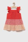 Дитяча бавовняна сукня United Colors of Benetton колір помаранчевий mini розкльошена (3285616)