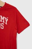 Дитяча бавовняна сукня Tommy Hilfiger Колір червоний mini пряма колір червоний