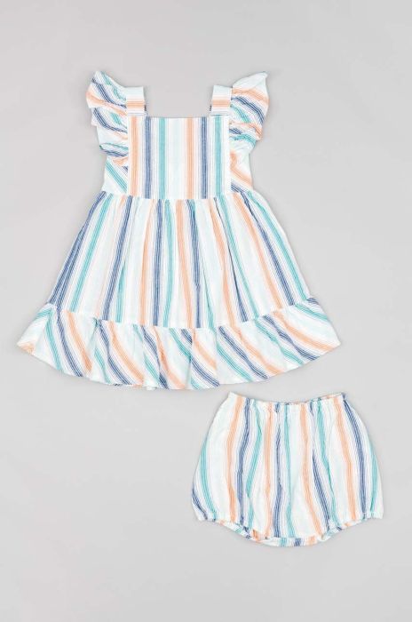 Дитяча бавовняна сукня zippy колір зелений mini розкльошена