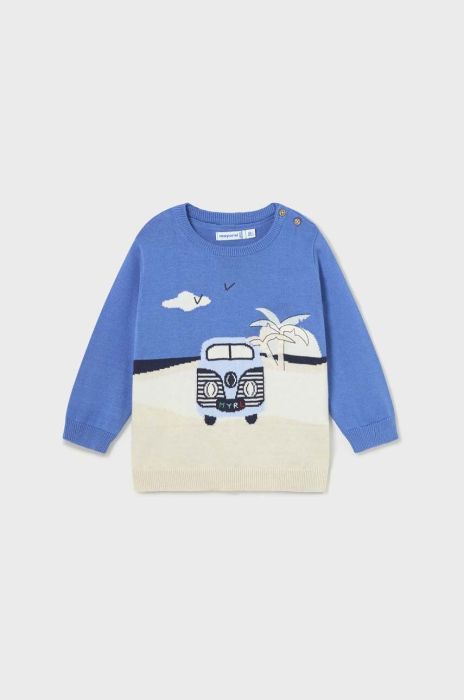 Бавовняний светр для немовлят Mayoral легкий колір блакитний (2966380) Бавовняний светр для немовлят Mayoral легкий колір блакитний (2966380)