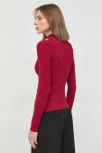 Светр Guess жіночий колір бордовий легкий півгольф