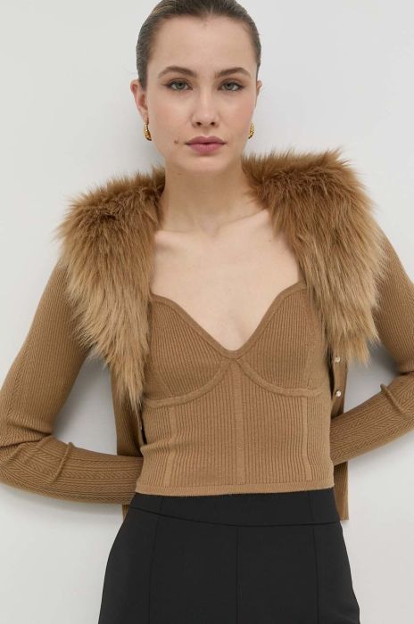 Кардиган з топом Marciano Guess жіночий колір коричневий легкий