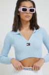Светр Tommy Jeans жіноча колір блакитний