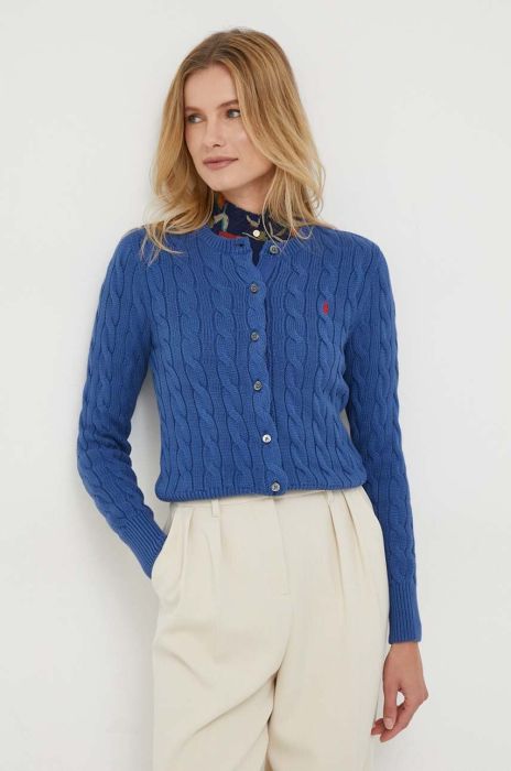 Бавовняний кардиган Polo Ralph Lauren колір блакитний Бавовняний кардиган Polo Ralph Lauren колір блакитний