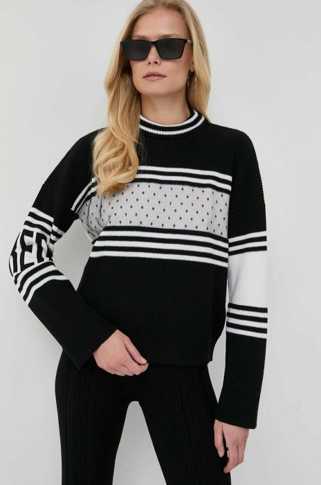 Вовняний светр Red Valentino жіночий колір чорний півгольф