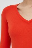 Бавовняний светр United Colors of Benetton жіночий колір помаранчевий легкий