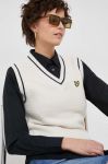 Бавовняна жилетка Lyle & Scott колір бежевий