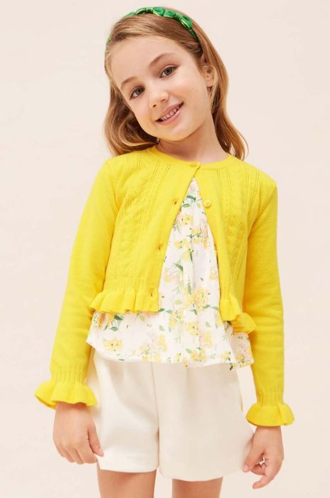 Дитячий кардиган Mayoral колір жовтий легкий (2944611)