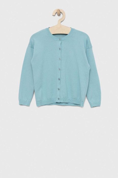 Дитячий кардиган United Colors of Benetton колір бірюзовий легкий