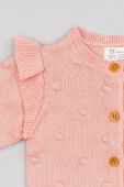 Дитячий бавовняний кардиган zippy колір рожевий легкий Дитячий бавовняний кардиган zippy колір рожевий легкий