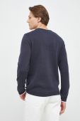 Бавовняний светр BOSS BOSS GREEN чоловічий легкий колір темно-синій